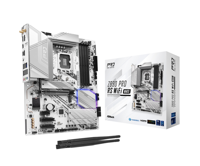 ASRock Z890 Pro RS WiFi White Mainboard, Sockel LGA 1851, Intel Z890, ATX, DDR5