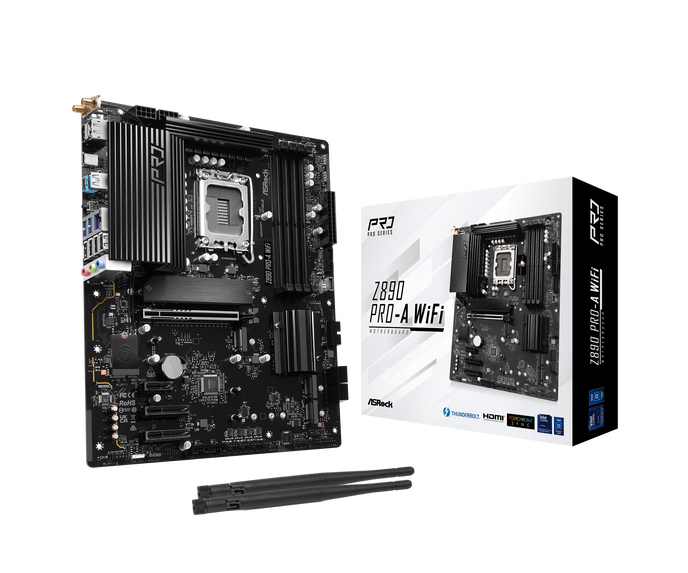 ASRock Z890 Pro-A WiFi, Intel Z890 Mainboard, Sockel LGA 1851, Intel Z890, ATX, DDR5