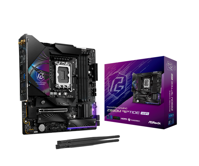 ASRock Z890M RIPTIDE WiFi Mainboard, Sockel LGA 1851, Intel Z890, Micro-ATX, DDR5
