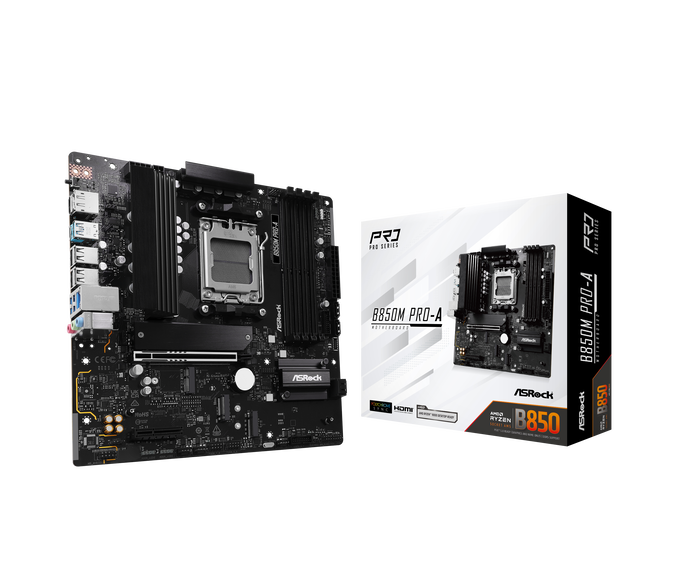 ASROCK B850M Pro-A Mainboard, Sockel AM5, AMD B850, Micro-ATX, DDR5