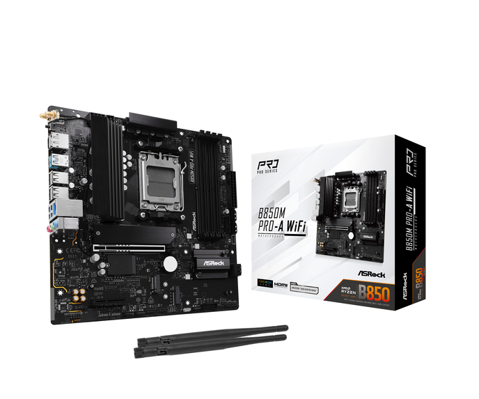 ASROCK B850M Pro-A WiFi Mainboard, Sockel AM5, AMD B850, Micro-ATX, DDR5