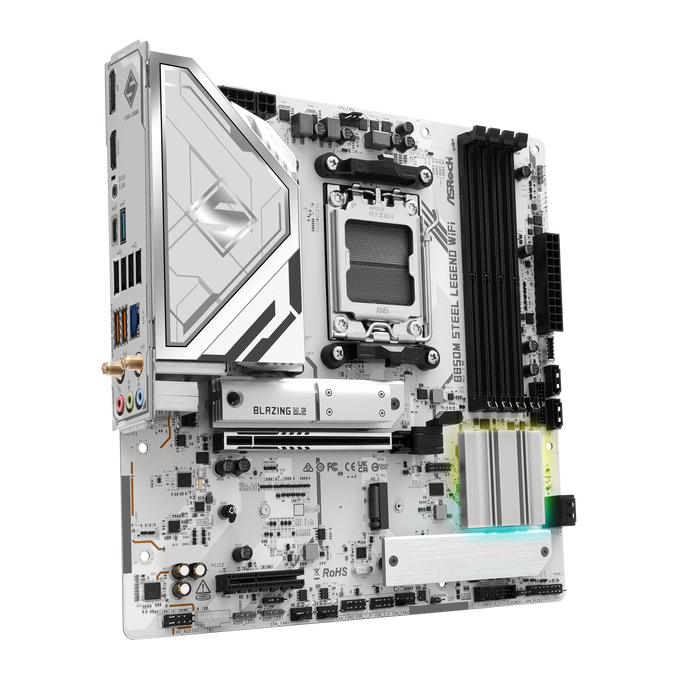 ASROCK B850M Steel Legend Wifi Mainboard, Sockel AM5, AMD B850, Micro-ATX, DDR5