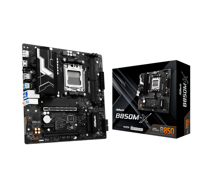 ASROCK B850M-X Mainboard, Sockel AM5, AMD B850, Micro-ATX, DDR5