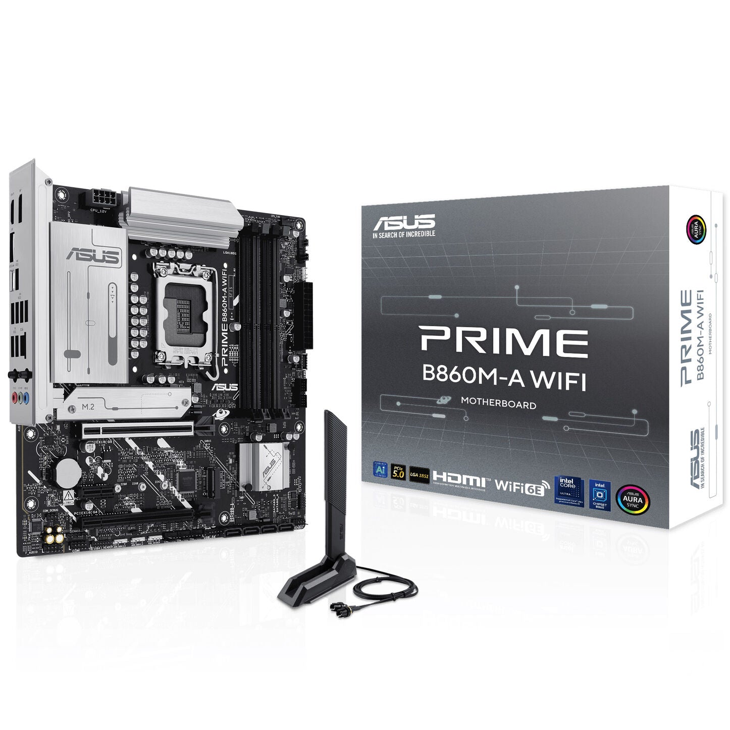 ASUS Prime B860M-A WiFi Mainboard, LGA 1851, Intel B860, mATX, DDR5