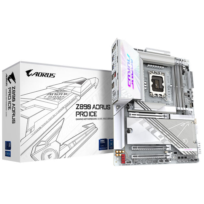 GIGABYTE Z890 AORUS Pro ICE Mainboard, Sockel LGA 1851, Intel Z890, ATX, DDR5
