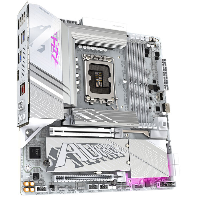 GIGABYTE Z890M Aorus Elite WF7 ICE Mainboard, Sockel LGA 1851, Intel Z890, mATX, DDR5