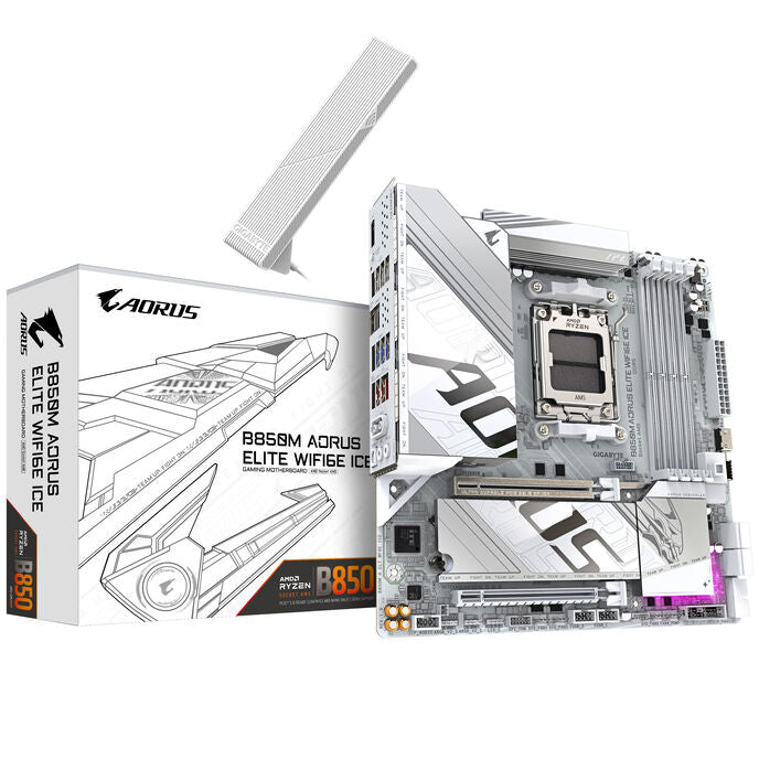 GIGABYTE B850M Aorus Elite WiFi6E ICE, AMD B850 Mainboard - Sockel AM5, DDR5