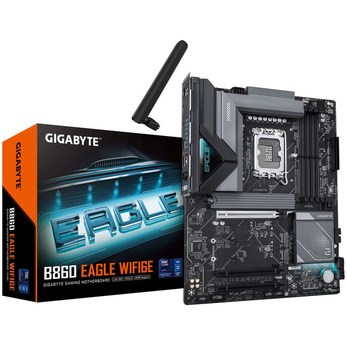GIGABYTE B860 Eagle WiFi6E Mainboard, Sockel LGA 1851, Intel B860, ATX, DDR5