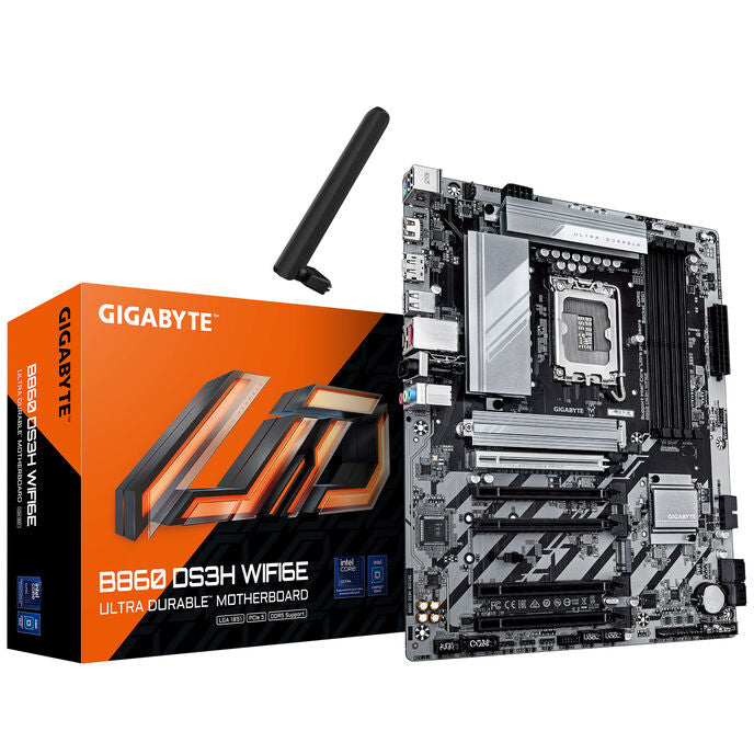 GIGABYTE B860 DS3H WiFi6E Mainboard, Sockel LGA 1851, Intel B860, ATX, DDR5