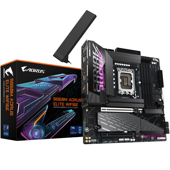 GIGABYTE B860M Aorus Elite WiFi6E Mainboard, Sockel LGA 1851, Intel B860, mATX, DDR5