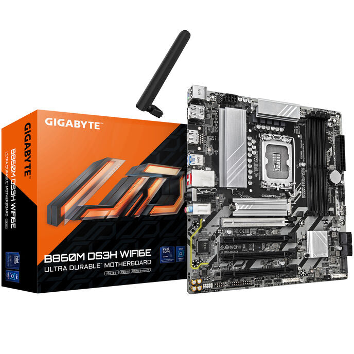 GIGABYTE B860M DS3H WiFi6E Mainboard, Sockel 1851, Intel B860, mATX, DDR5