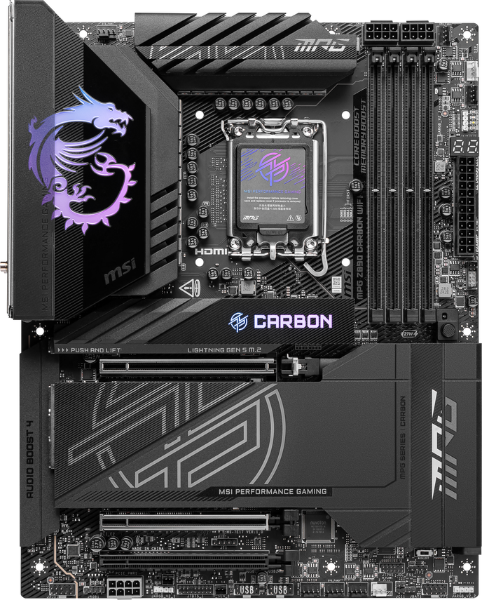 MSI MPG Z890 Carbon WIFI, Intel Z890 Mainboard - Sockel 1851 - DDR5