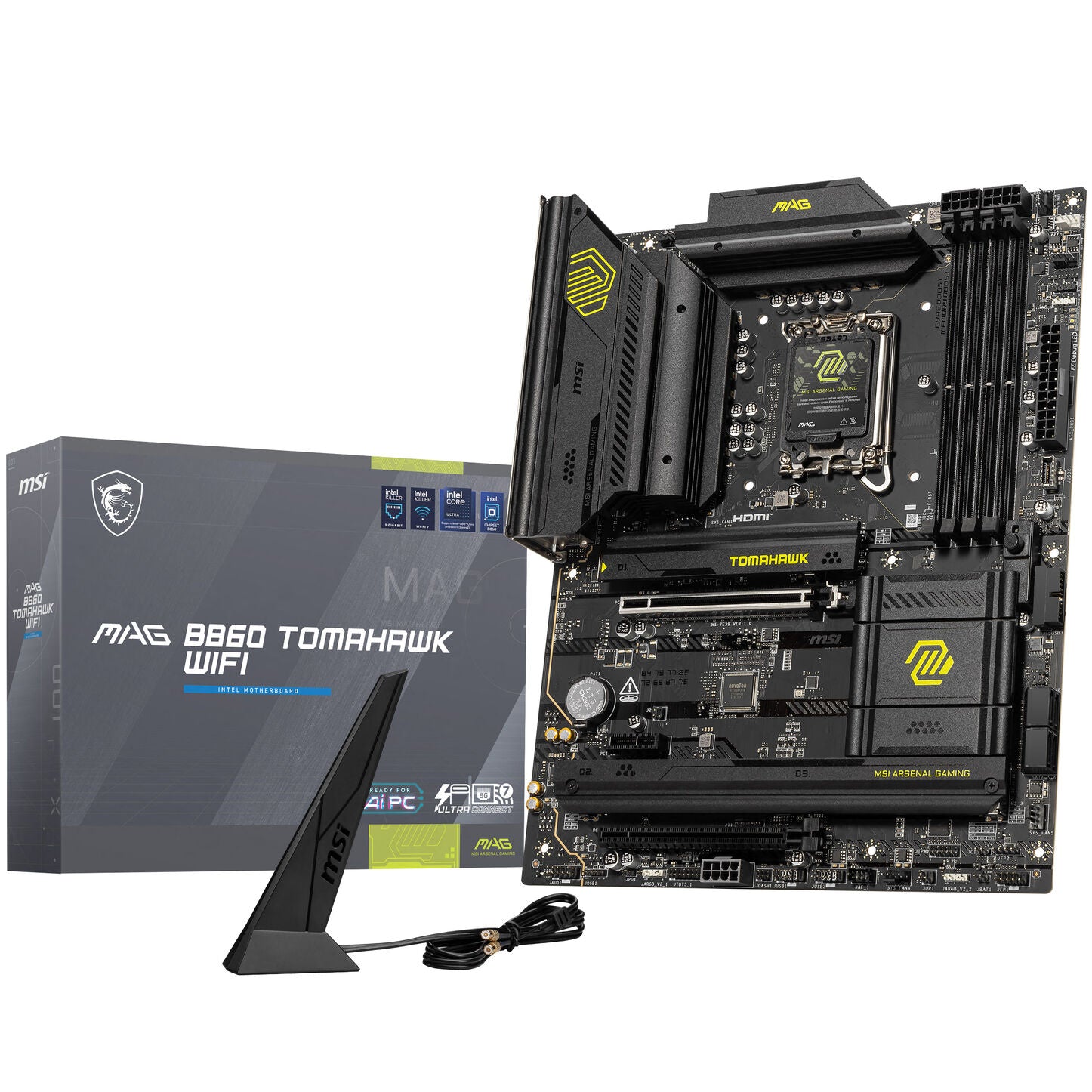 MSI MAG B860 Tomahawk WiFi Mainboard, Sockel LGA 1851, Intel B860, ATX, DDR5