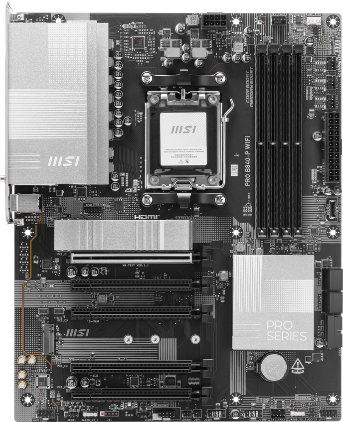 MSI PRO B840-P WiFi Mainboard, Sockel AM5, AMD B840, ATX, DDR5