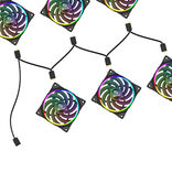 Akasa aRGB Splitter-Kabel, 1-zu-6, 3-Pin - schwarz