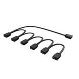 Akasa aRGB Splitter-Kabel, 1-zu-6, 3-Pin - schwarz
