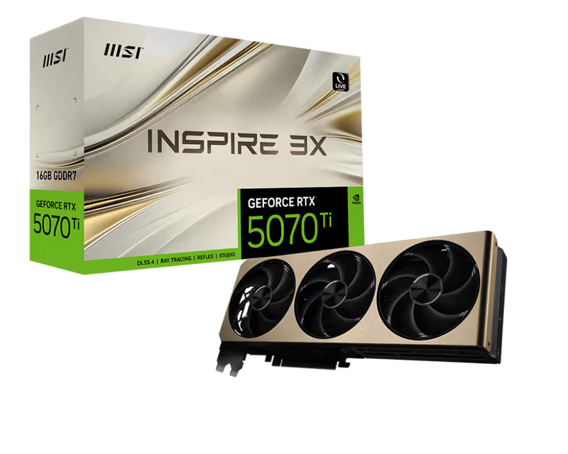 MSI GeForce RTX 5070 Ti INSPIRE 3X 16GB GDDR7 Black/ Gold