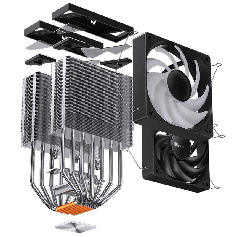 K Jonsbo CR-3000 CPU-Kühler Dual Tower, ARGB - 2x 120 mm, schwarz