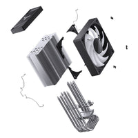 Jonsbo CR-1000 V2 PRO ARGB CPU-Kühler, 120mm - schwarz