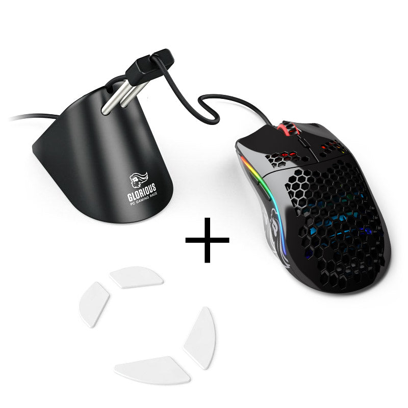 Glorious Model O (schwarz, glossy) + Bungee (schwarz) + Model O G-Skatez