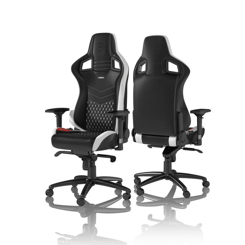 noblechairs EPIC Echtleder Gaming Stuhl - schwarz/weiß/rot