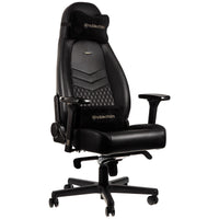 noblechairs ICON Echtleder Gaming Stuhl - schwarz/schwarz
