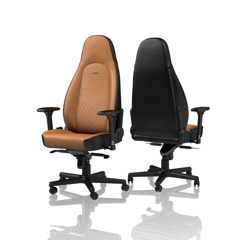 noblechairs ICON Echtleder Gaming Stuhl - cognac/schwarz