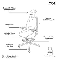 noblechairs ICON Echtleder Gaming Stuhl - cognac/schwarz