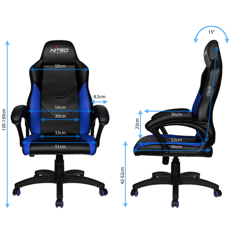 Nitro Concepts C100 Gaming Stuhl - schwarz/blau