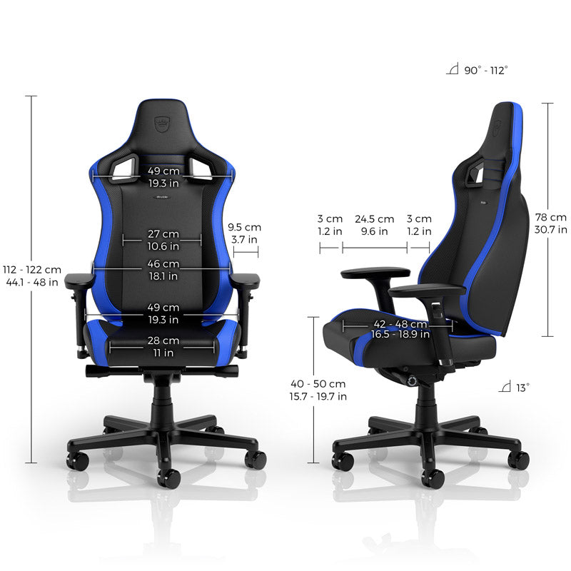noblechairs EPIC Compact Gaming Stuhl  - schwarz/carbon/blau