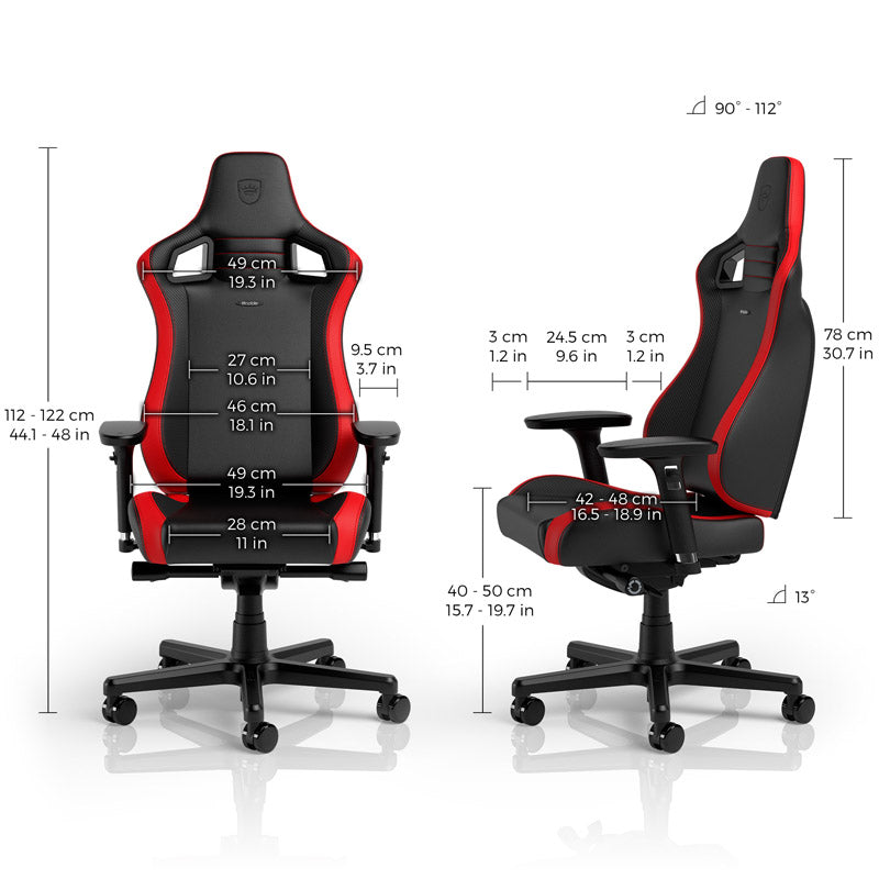 noblechairs EPIC Compact Gaming Stuhl  - schwarz/carbon/rot
