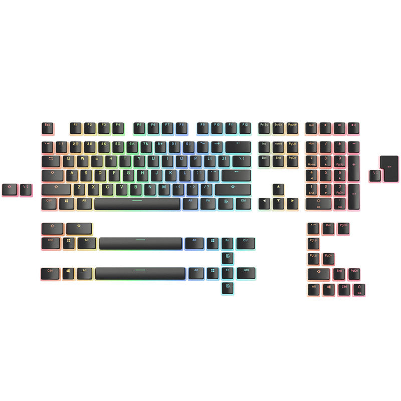 Glorious Aura Keycaps - 145 Keycaps, US-Layout, schwarz