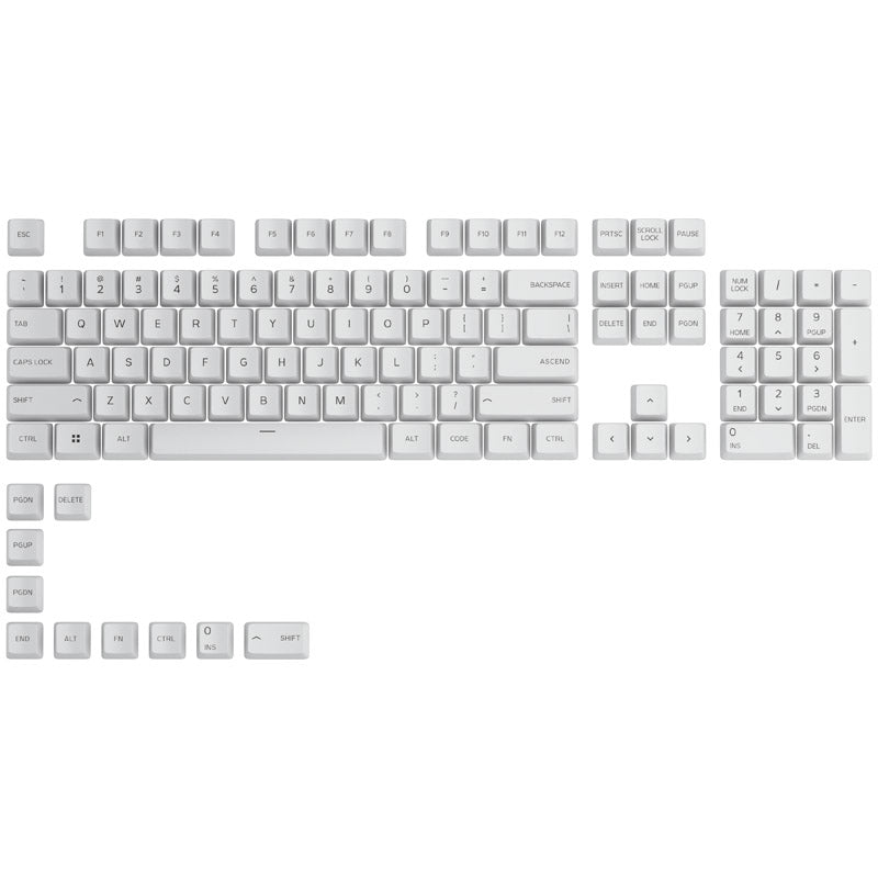 Glorious GPBT Keycaps - 114 PBT Tastenkappen, ANSI, US-Layout, Arctic White
