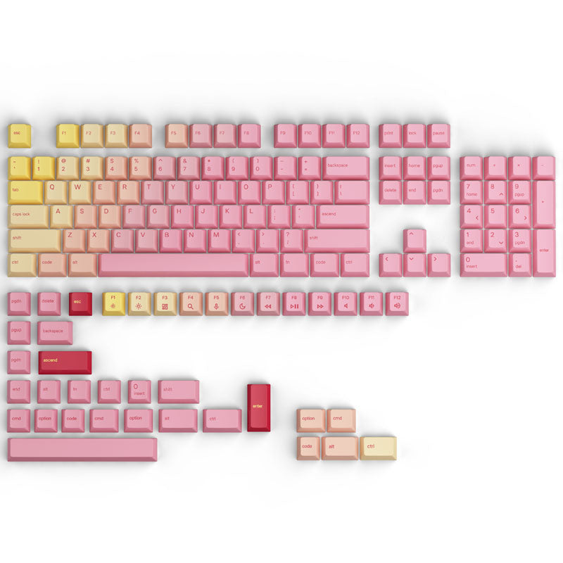 Glorious GPBT Keycaps - Pink Grapefruit - Forge (US Layout)