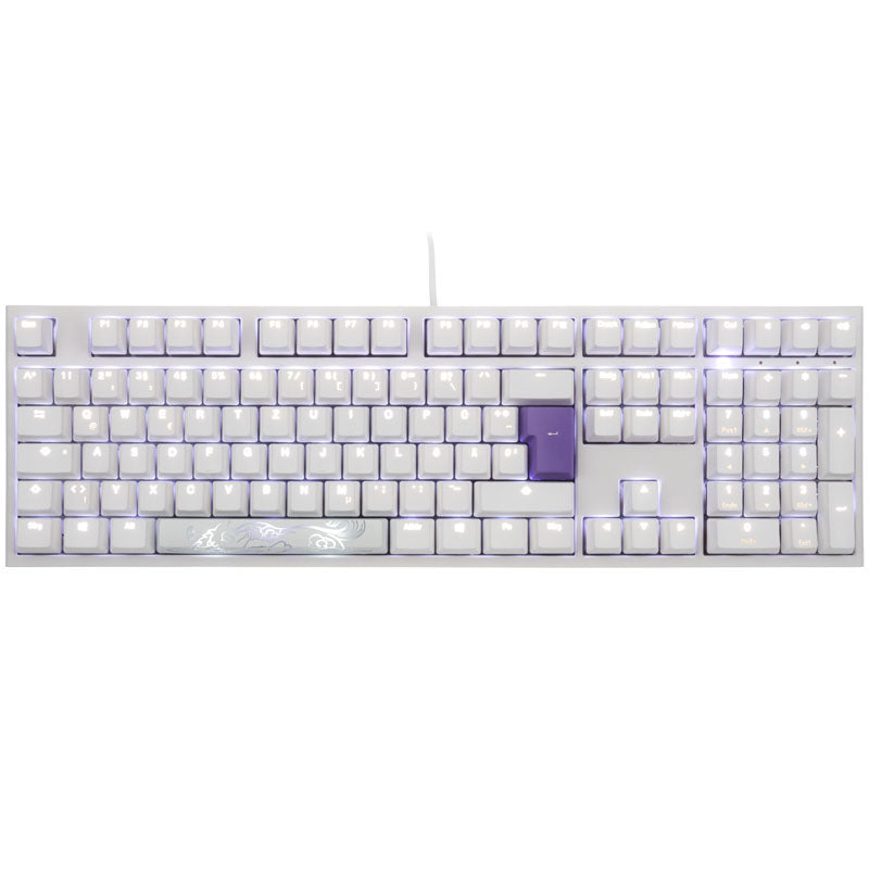Ducky One 2 White Edition PBT Gaming Tastatur, MX-Blue, weiße LED - weiß