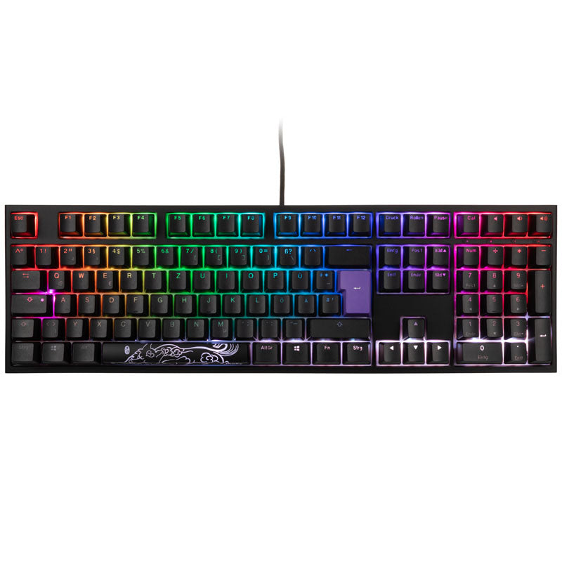 Ducky One 2 Backlit PBT Gaming Tastatur, MX-Speed-Silver, RGB LED - schwarz