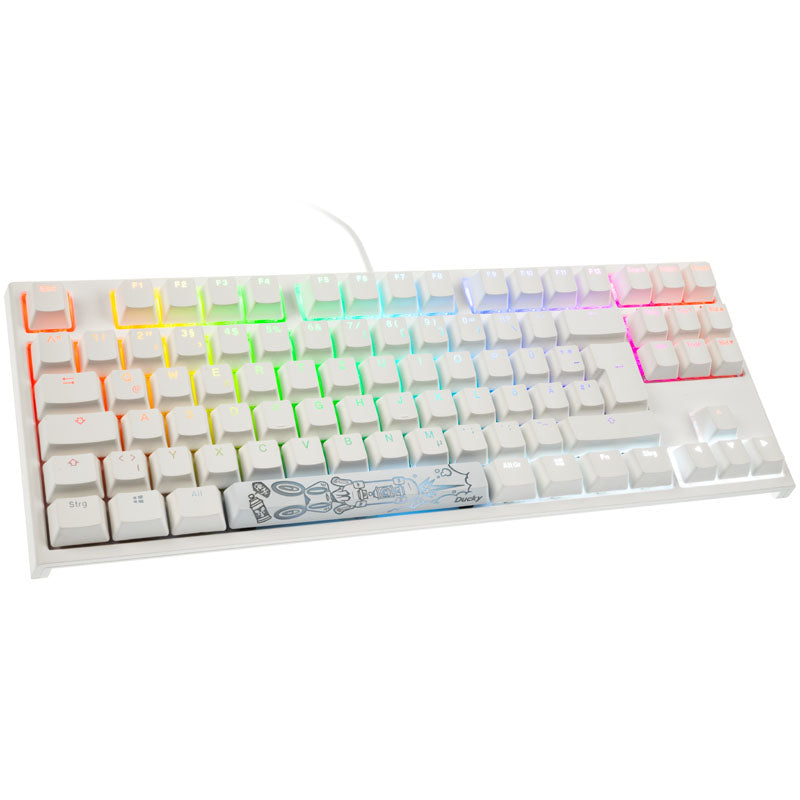 Ducky One 2 TKL PBT Gaming Tastatur, MX-Brown, RGB LED - weiß