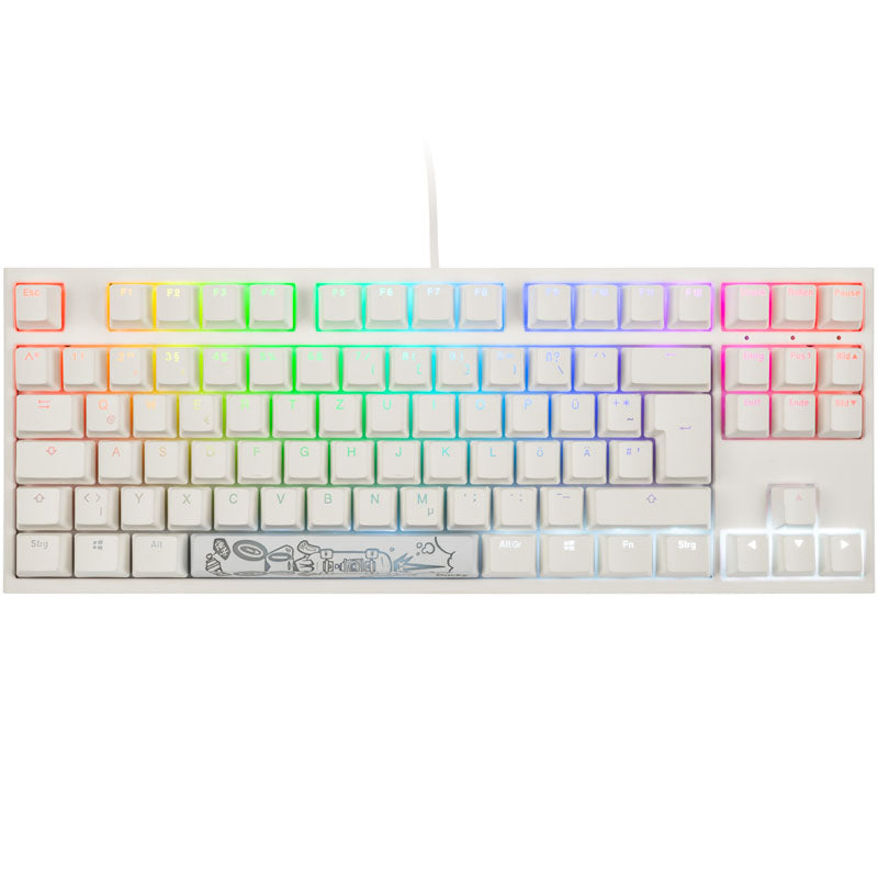 Ducky One 2 TKL PBT Gaming Tastatur, MX-Blue, RGB LED - weiß