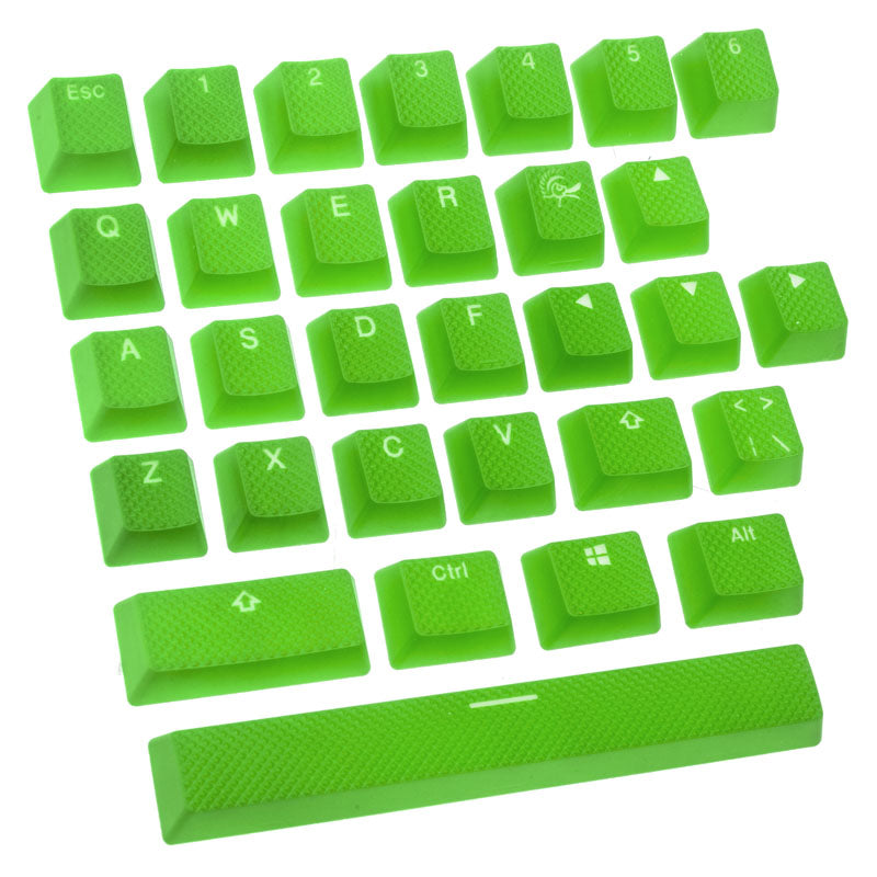 Ducky Rubber Keycap Set, 31 Tasten, Double-Shot, gummiert, für Backlight - grün