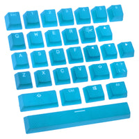 Ducky Rubber Keycap Set, 31 Tasten, Double-Shot, gummiert, für Backlight - blau