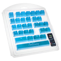 Ducky Rubber Keycap Set, 31 Tasten, Double-Shot, gummiert, für Backlight - blau