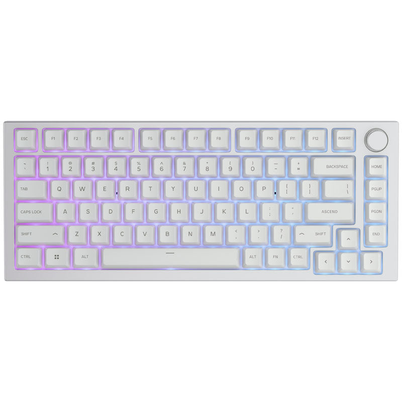 Glorious GMMK Pro White Ice 75% TKL Tastatur - Barebone, ANSI-Layout, silber