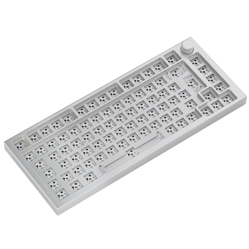 Glorious GMMK PRO White Ice 75% TKL Tastatur - Barebone, ISO-Layout, silber