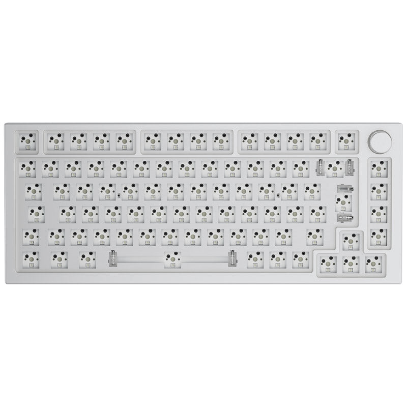 Glorious GMMK PRO White Ice 75% TKL Tastatur - Barebone, ISO-Layout, silber
