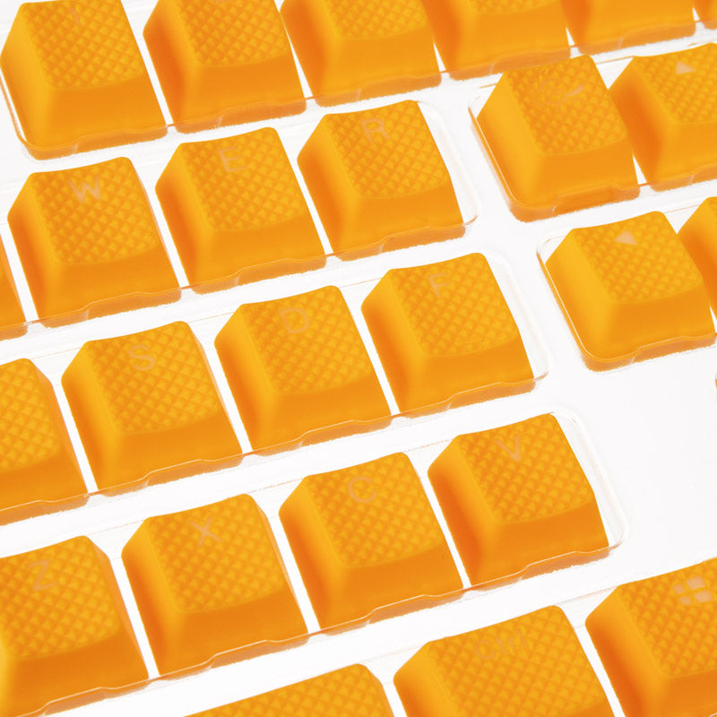 Ducky Rubber Keycap Set, 31 Tasten, Double-Shot, gummiert, für Backlight - orange