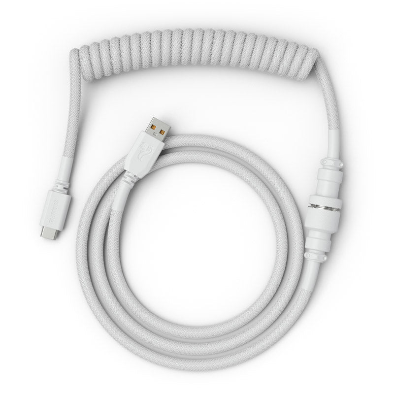 Glorious Coiled Cable Ghost White, USB-C auf USB-A Spiralkabel - 1,37m, weiß