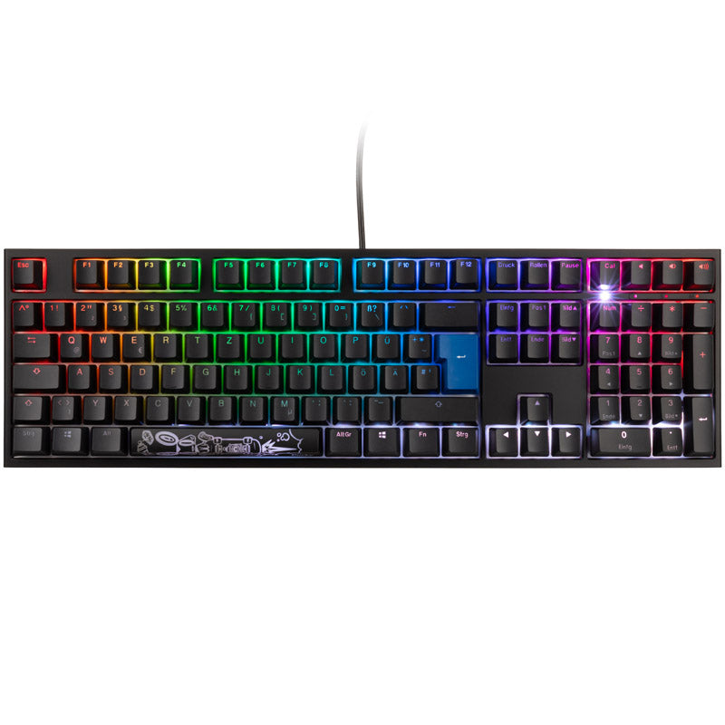 Ducky One 2 Backlit PBT Gaming Tastatur, MX-Nature-White, RGB LED - schwarz