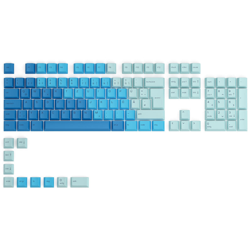 Glorious GPBT Keycaps - 115 PBT Tastenkappen, ISO, DE-Layout, Caribbean Ocean