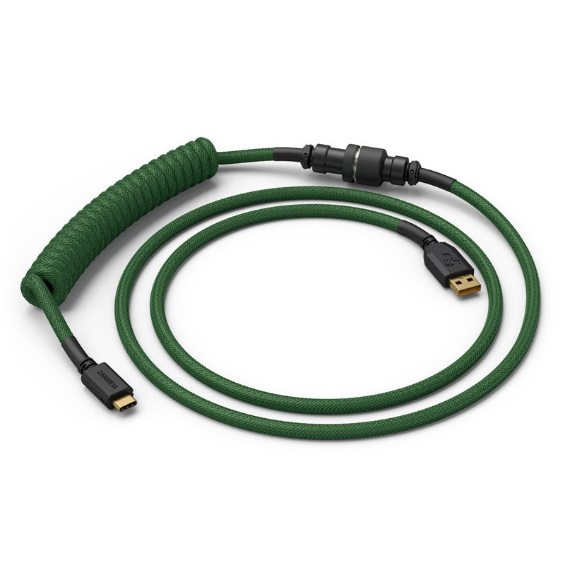 Glorious Coiled Cable Forest Green, USB-C auf USB-A Spiralkabel - 1,37m, grün