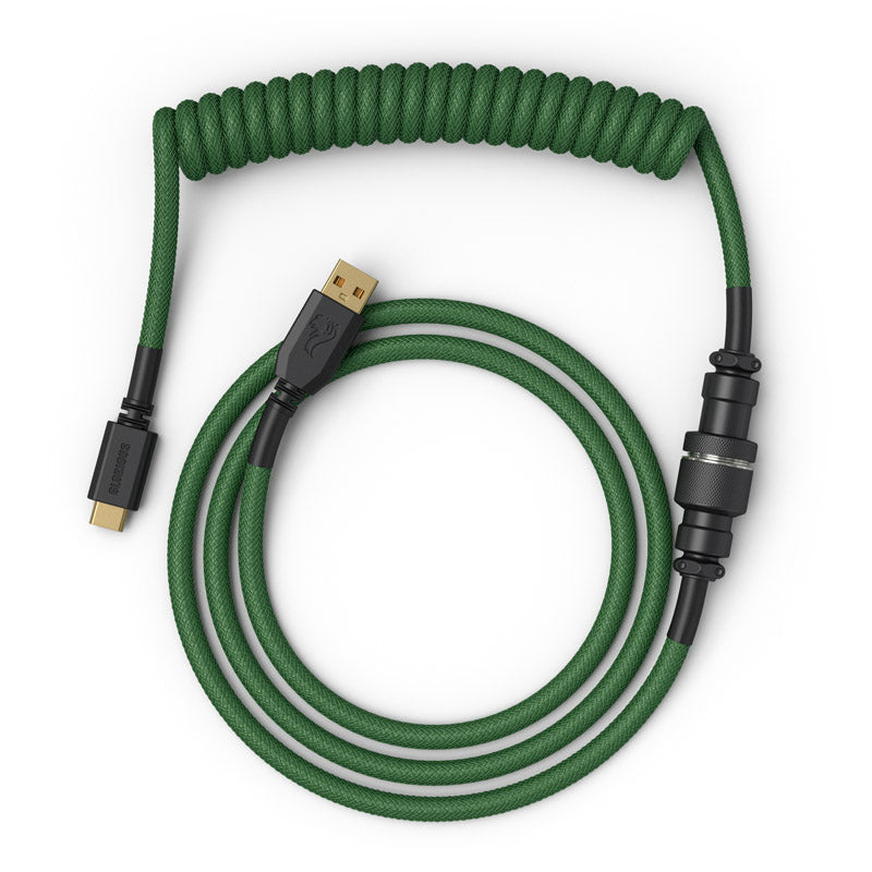 Glorious Coiled Cable Forest Green, USB-C auf USB-A Spiralkabel - 1,37m, grün